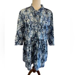 RO’S GARDEN Tyla Deauville Ikat Shirtdress